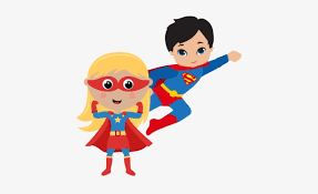 Girl And Boy Superhero Clipart
