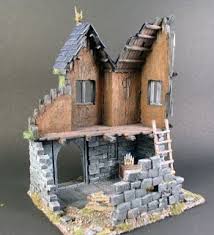 Modelisme Construire Une Maison Medievale Partie 5 Fin Des Travaux Wargaming Terrain Shadow Boxes Diorama