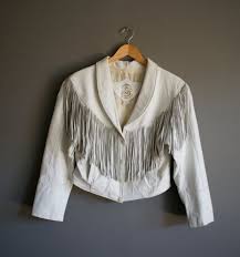 Vintage Sloane 80s White Fringe Leather Jacket Medium By Heightofvintage White Fringe Leather Jacket Fringe Leather Jacket Vintage Clothes Shop