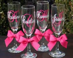 Personalized Champagne Flutes For The Wedding Wedding Glasses Champagne Bridesmaid Bridesmaid Champagne Flutes