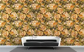 ورق حائط ورد برتقالي Tanasuq Printed Shower Curtain Shower Curtain Shower