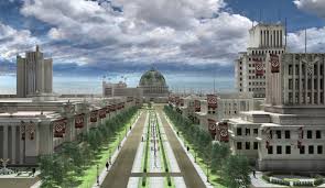 Hier leben über eine halbe million menschen. Akg Images Welthauptstadt Germania Main Avenue With Great Hall 1939 3d Reconstruction