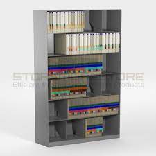 The bulk storage units are available from 3 bay filing units to 12 bay unit and you can create tandem bulk filing units for optimal filing space. Slanted File Shelving Cabinets For End Tab Color Coded Filing Office Storage Furniture Shelving Storage Furniture