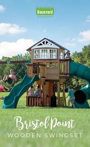 Bristol Point Wooden Swingset Swing Set Wooden Swing Set Backyard