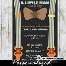Order baby shower invites for the mother to be. Brown Little Man Bow Tie Baby Shower Invitations Personalized Cupcakemakeover