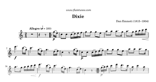 Dixie D Emmett Free Flute Sheet Music Flutetunes Com
