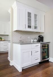 coffee bar ideas! glass front cabinets