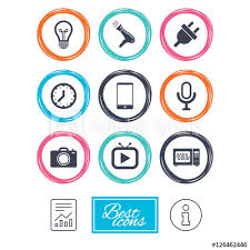 Written by:gadget review last updated: Home Appliances Device Icons Electronics Signs Lamp Electrical Plug And Photo Camera Symbols Report Document Information Icons Vector Buy This Stock Vector And Explore Similar Vectors At Adobe Stock Adobe Stock