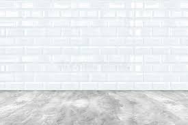 Some contractors prefer to use cement boards as a tile base while others float traditional mortar beds. White Ceramic Brick Tile Wall And Cement Floor Stock Photo Image Of Square Grunge 43533808