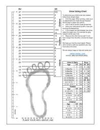 Kids Printable Shoes Size Chart By Measurement And Age
