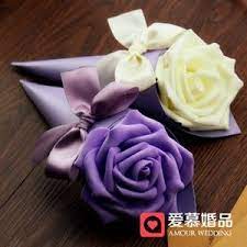 玫瑰花小蛋筒韩式喜糖盒子欧式清新玫瑰花束喜糖包装24色 gomitas goma eva plantas