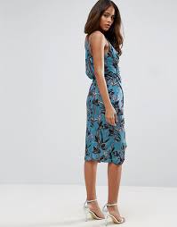 See more ideas about asos party dresses, dresses, christmas party dress. Asos Tall Strappy Drape Back Floral Midi Dress Shopperboard
