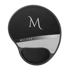 Black And White Mouse Pad Elegant Black White Silver Name And Monogram Gel Mouse Pad Zazzle Com Black White Style Monogram Styles Monogram Gifts