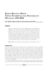 This video is all about the malay language (bahasa melayu), one of the most most important languages in southeast asia. Pdf Karya Riwayat Hidup Trend Penerbitan Dan Penulisan Di Malaysia 1961 2004