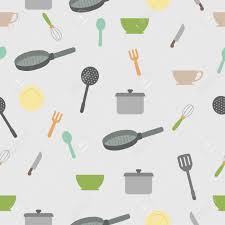 For such kitchens suitable wallpaper monochrome, in light colors or with a small rare pattern. Kitchen Tools Seamless Pattern With Flat Colorful Design Suitable Royalty Free Cliparts Vectors And Stock Illustration Image 146539354