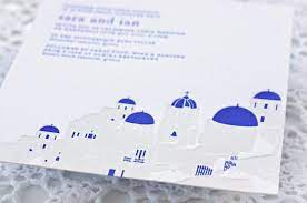Bespoke Press Sara Ian Wedding Stationery Letterpress Wedding Invitations Wedding Stationery Greek Islands Wedding