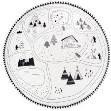Absolut trendy und auch noch zu einem tollen preis. Teppich Rund Motiv Berg Durchmesser 90 Cm Schwarz Weiss Atmosphera For Kids Emako
