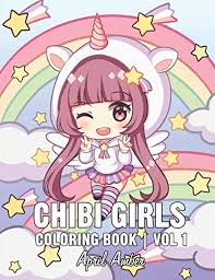 Enjoy a big collection of things to color in. Chibi Girls Coloring Book For Kids With Cute Lovable Kawaii Characters In Fun Fantasy Anime Manga Scenes By April Amber