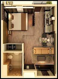 Simple small apartment design with a wooden decor would make your flat looks stylish and sophisticated. The Best Studio Apartment Layouts Studio Apartment Floor Plans Apartment Floor Plans Apartment Layout