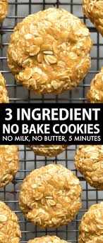Peanut Butter No Bake Cookies Just 3 Ingredients The Big Man S World Recipe In 2020 No Bake Cookies Peanut Butter Oatmeal Cookies Healthy Oatmeal Cookies