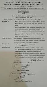 Sk pengangkatan pimpinan pondok pesantren dunia sosial bendahara guru paud. Surat Keputusan Pimpinan Tentang Hasil Seleksi Csb Gelombang 1 T P 2020 2021 Diniyyah Pasia