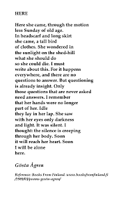 Gosta Agren Here Words To Use Published Poems Poems