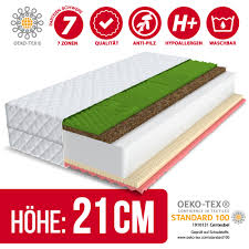 Taschenfederkern matratze mit atmungsaktivem latexschaum. Matratze 160x200 Visco Memory Latex Kokos Kaltschaum Savona 7 Zonen H3 H4 21cm Ebay