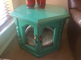 Hexagon Side Table Turned Into Dog Bed End Table Dog Bed Diy Dog Bed Dog Bed