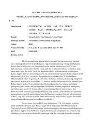 Contoh resume jurnal pendidikan masih banyak dicari oleh sebagian besar mahasiswa di fakultas keguruan. Resume Jurnal Pendidikan 1 Pdf
