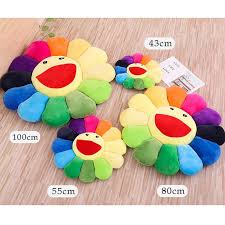 His iconic flower character has been seen in galleries and homes all over the world, and this 60cm rainbow flower plush is an affordable way to own a piece from . Takashi Murakami Flower Plush One Face Club