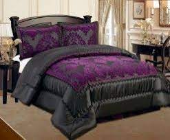 Purple comforter set queen reversible purple rose pattern printed bedding down comforter insert with 2 pillow cases for all seasons, soft microfiber shop for purple and black comforter set at bed bath & beyond. Pin On Home