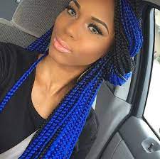 35 Awesome Box Braids Hairstyles You Simply Must Try Fashionisers C Blue Box Braids Braided Hairstyles Colored Box Braids
