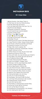 We have collected 500 unique instagram bio ideas to engage your fan following. Instagram Bio Ideas 500 Unique New Bio Lines Infographic