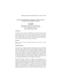 Malaysian journal of animal science. Pdf Malaysian Scholarly E Journals Focus On Ejum A Journal Management System