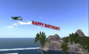 The day is brighter and more fun when you're around. Second Life Marketplace Plane With 2 Sided Banner Happy Birthday