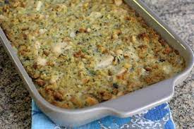 Creamy Chicken And Herb Stuffing Casserole Chicken And Dressing Casserole Chicken Recipes Casserole Chicken Dressing
