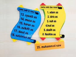 Daripada 25 nabi tersebut, 5 adalah ulul azmi. Distributor Alat Peraga Edukatif Nama Nabi Spon Jambi Madaniah
