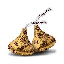 Hershey Kisses Gold Almond Half Nuts The image is png format with a clean transparent background. hershey kisses gold almond half nuts