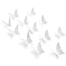 Wall decals are a type of decoration that come in many designs and styles. Amazon Com Luxbon 100pcs 3d Paper White Matt Effect Butterfly Wall Stickers Removable Butterflies Decor Wall Decals For Livingroom Home Nursery Girls Bedroom Diy Wall Decorations Kitchen Dining