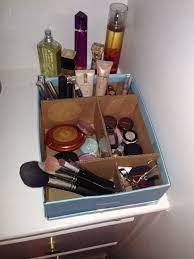 Diy Makeup Organizer Idea I Had That Worked For Me Shoe Box Cardboard Scissors And Tape A Makeup Organization Diy Diy Makeup Organizer Cardboard Diy Makeup