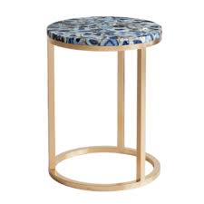 They were so easy to paint and had just the. Blue Agate Side Table Luxury Home Decor Haute Arte