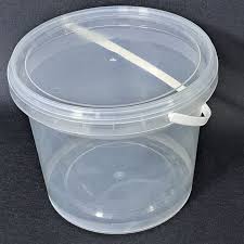 1 Gallon Plastic Clear Buckets With