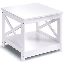 Black And White End Table Nightstand Wooden X Design Bed Side End Table Sofa Display Shelves White With Ebook Furniture Coffee Table Home Furniture