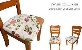 Perfect for dining room chairs, bar stools, patio cushions yes, these are elastic and will stretch over your cushion without needing to be removed. Amazon Com Melaluxe Stretch Dining Room Chair Seat Covers Removable Washable Jacquard Anti Dust Upholstered Kitchen Chair Seat Cushion Slipcovers Black Pack Of 4 Kitchen Dining