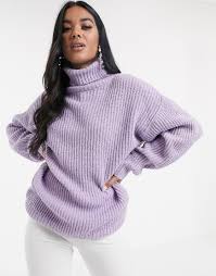 Maybe you would like to learn more about one of these? Missguided Pull Col Roule Oversize Lilas Violet Femme