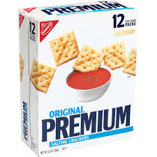 Calories, fat, protein, and carbohydrate values for for 1 square saltine crackers and other related foods. Premium Saltine Crackers Original 4 Oz 12 Count Costco