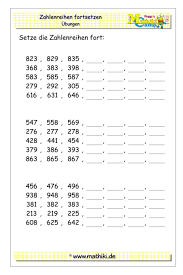 Man erfährt u.a., dass sich die zahlen auf jeder seite in den zeilen von links nach rechts um 1 und in. Zahlenreihen Uben Bis 1000 I Klasse 3 Mathiki De Zahlenreihen Matheaufgaben Mathe