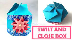 Gift Box Tutorial Twist And Close Paper Box How To Make Gift Box With Pa Small Diy Gifts Paper Gift Box Diy Gift Box