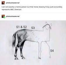 I Am Not Exactly A Meme Person But That Horse Drawing Thing Quite Accurately Represents Bbc Sherlock Unfinished Horse Drawing Know Your Meme