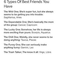 Cancer is the work friend everyone can rely on. Zodiac Signs And Stories Part Two Best Friend Types Wattpad